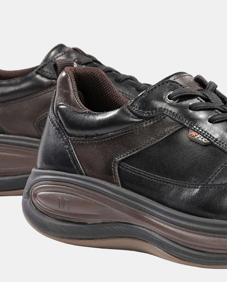Sapatos Desportivos em Pele com Sola Extralight Preto-7