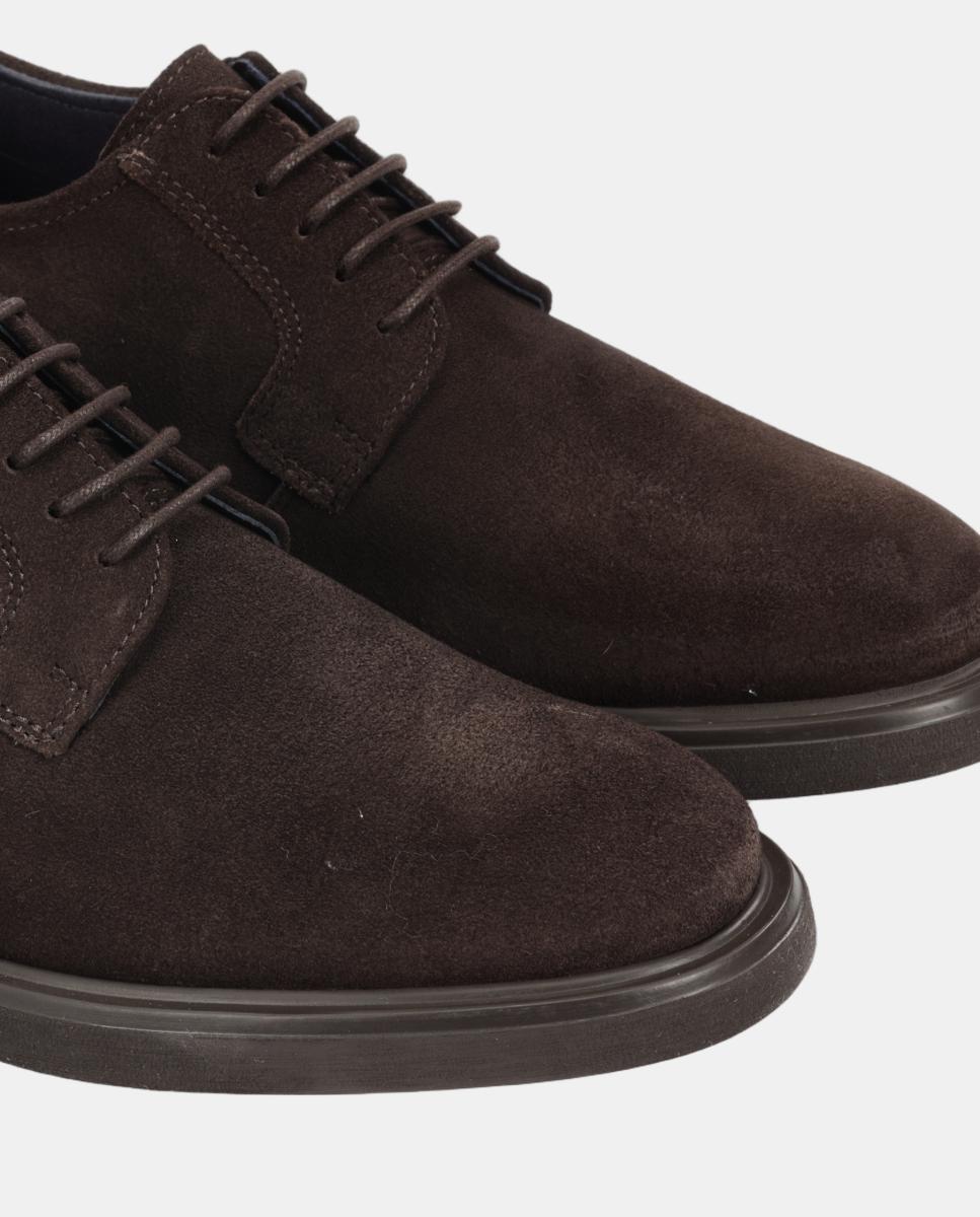 Bluchers em Pele com Sola Ligeira Castanho-chocolate-6