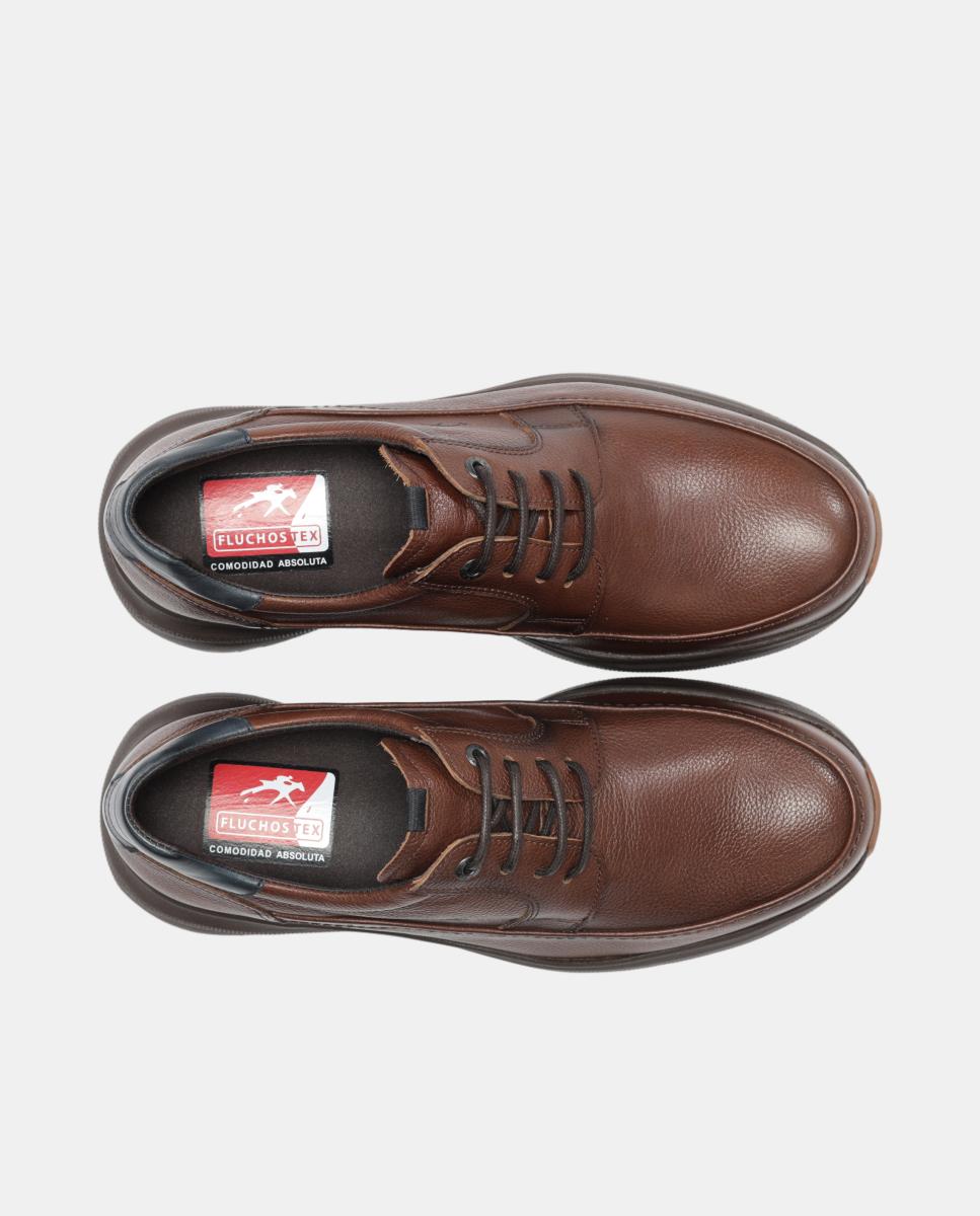Bluchers em Pele com Membrana Impermeável Castanho-claro-5