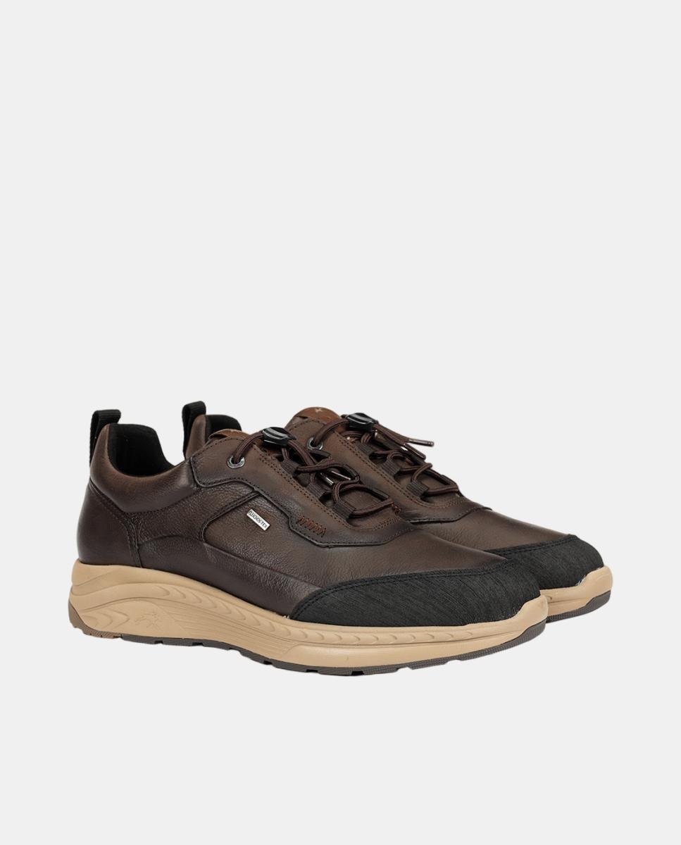 Sapatos Desportivos em Pele com Forro Impermeável Castanho-2