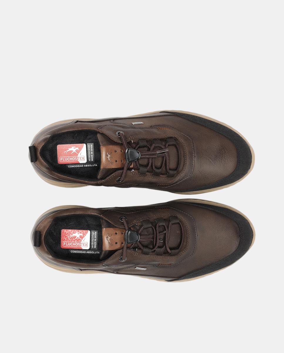 Sapatos Desportivos em Pele com Forro Impermeável Castanho-5