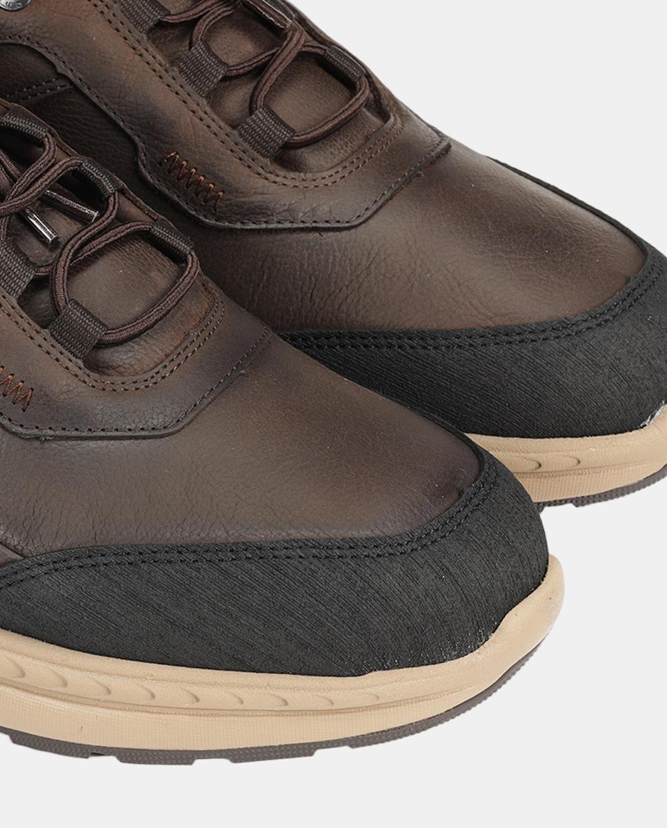 Sapatos Desportivos em Pele com Forro Impermeável Castanho-6