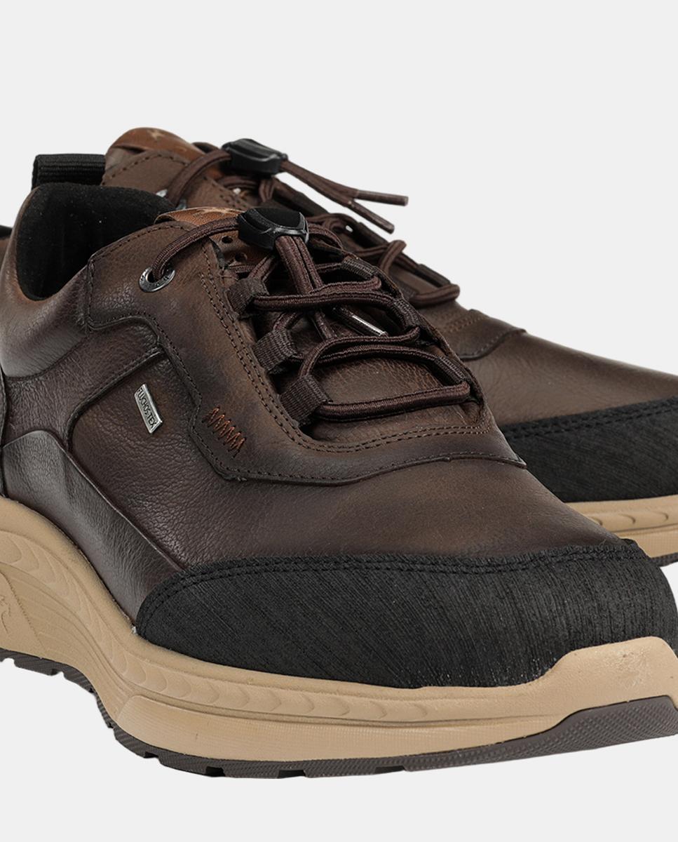 Sapatos Desportivos em Pele com Forro Impermeável Castanho-7