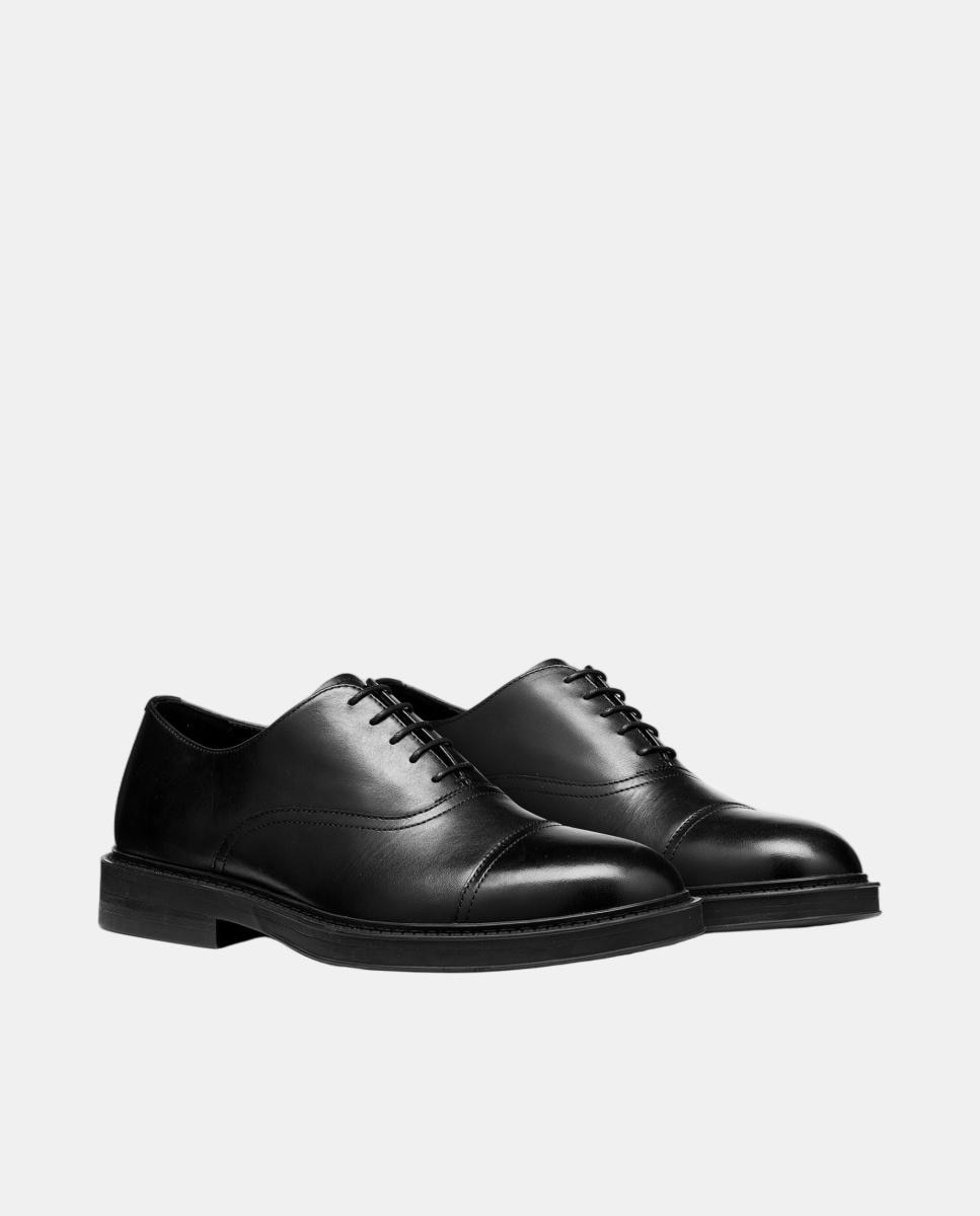 Sapatos Oxford em Pele Lisa Preto-2