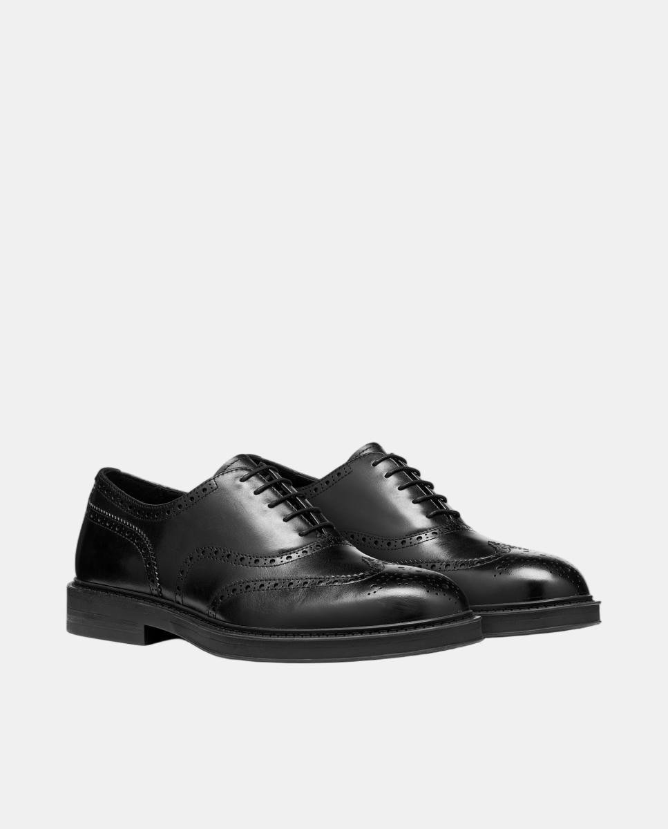 Zapato Brogue de caballero en piel lisa - Geox - Negro Negro-2
