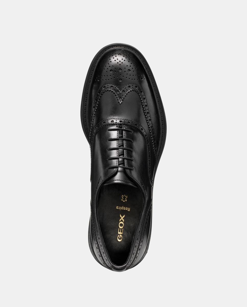 Zapato Brogue de caballero en piel lisa - Geox - Negro Negro-6