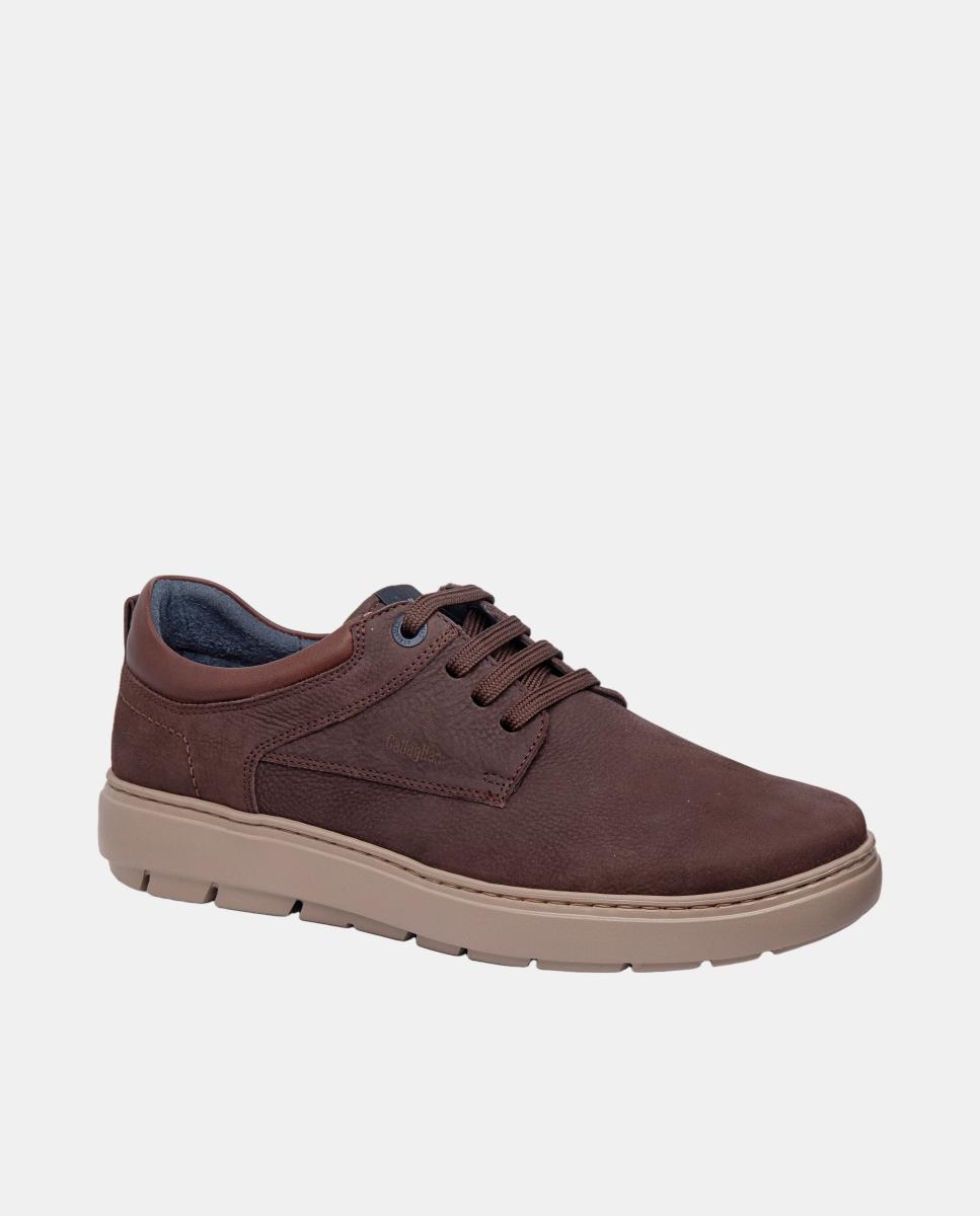 Sapatos de Atacadores em Pele Castanho-escuro-2