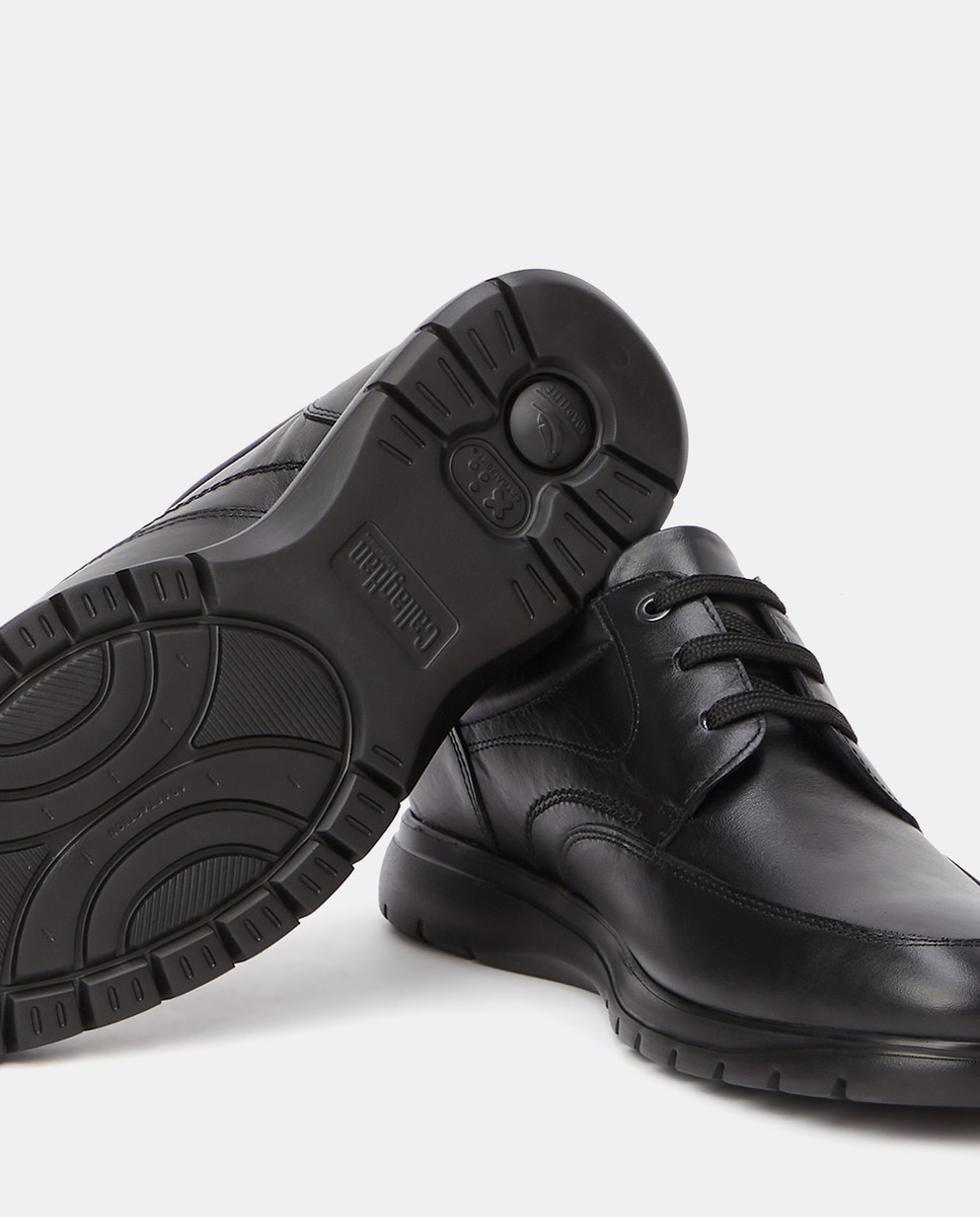 Sapatos de Atacadores em Pele Preto-5