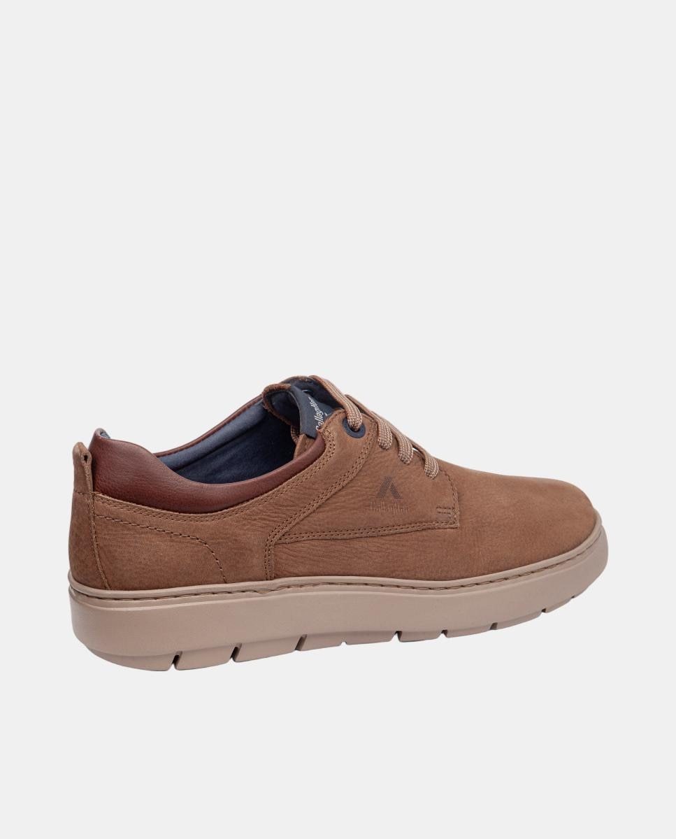 Sapatos de Atacadores em Pele Castanho-claro-3