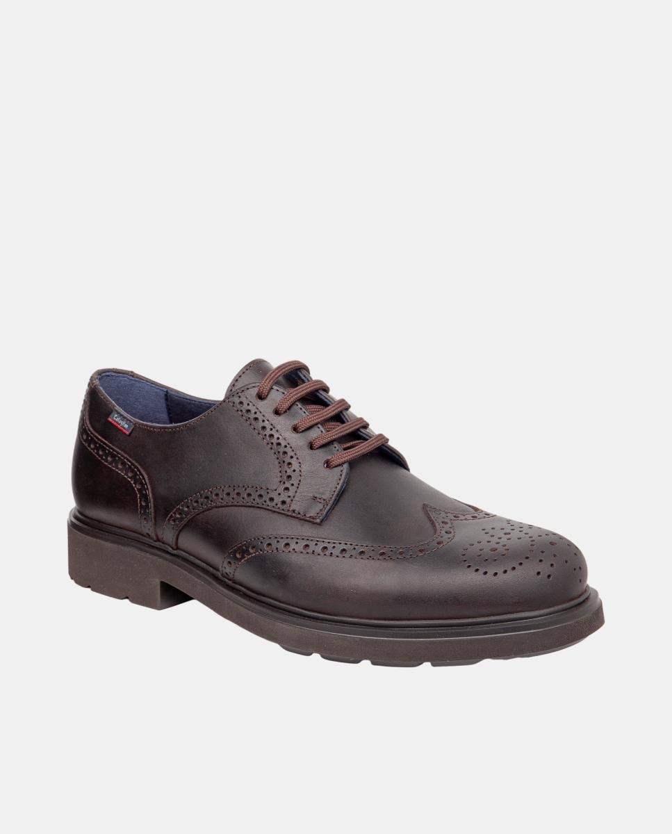 Sapatos de Atacadores em Pele Castanho-escuro-2
