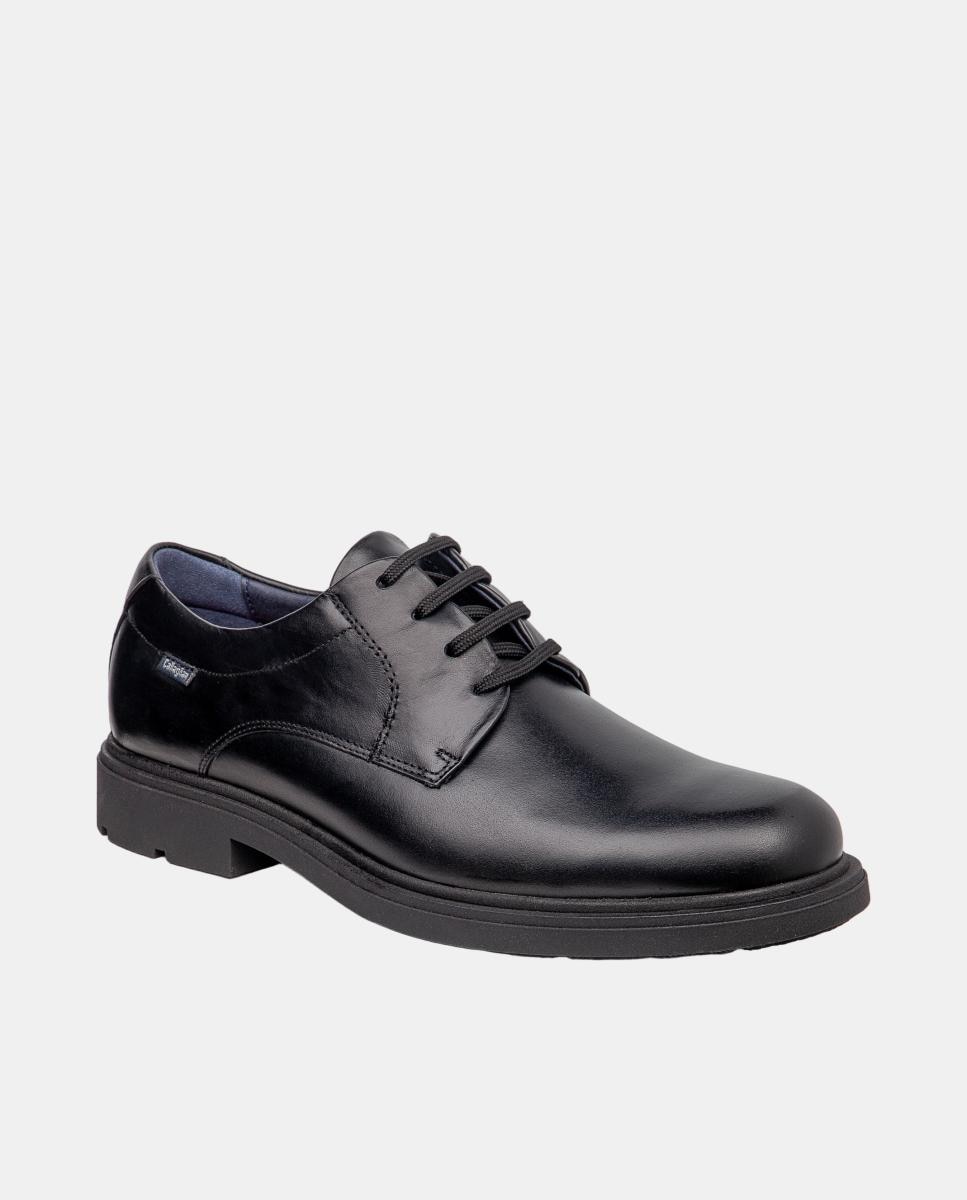 Zapato de cordones de hombre de piel - Callaghan - Negro Negro-2