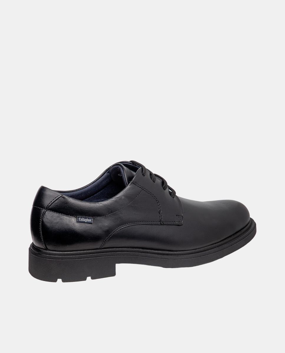 Zapato de cordones de hombre de piel - Callaghan - Negro Negro-3