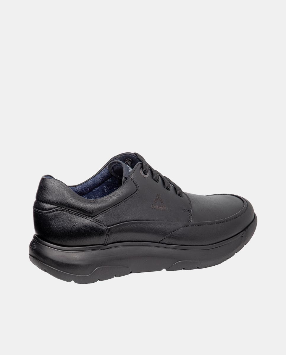 Sapatos de Atacadores em Pele Preto-3