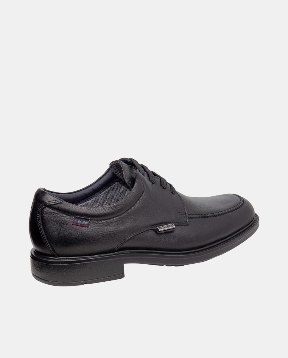 Sapatos de Atacadores em Pele Repelente à Água Preto-3