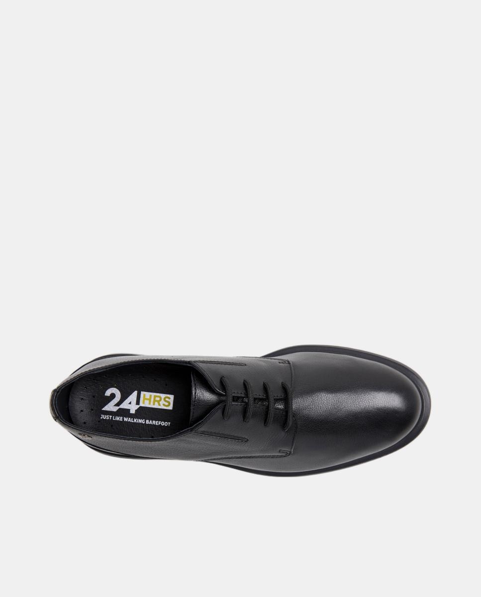 Bluchers de Pala Lisa em Napa Preto-3