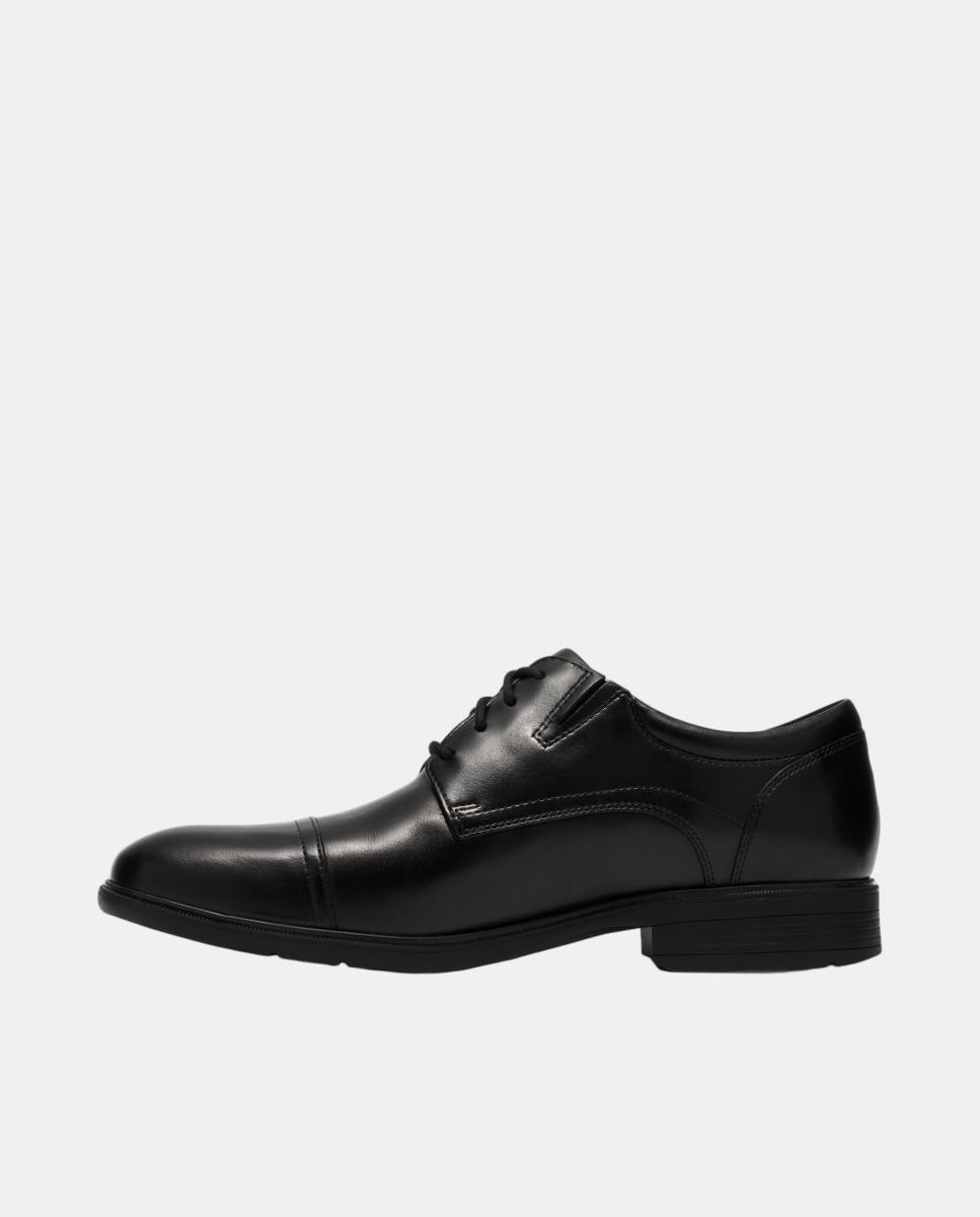 Sapatos em Pele com Fecho de Atacadores e Sola de Borracha Preto-2