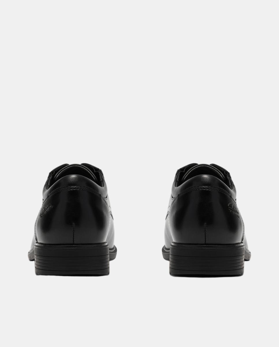 Sapatos em Pele com Fecho de Atacadores e Sola de Borracha Preto-5