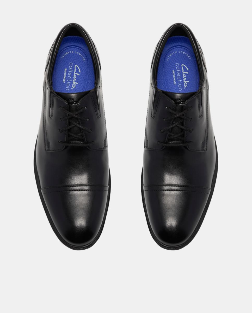 Sapatos em Pele com Fecho de Atacadores e Sola de Borracha Preto-6