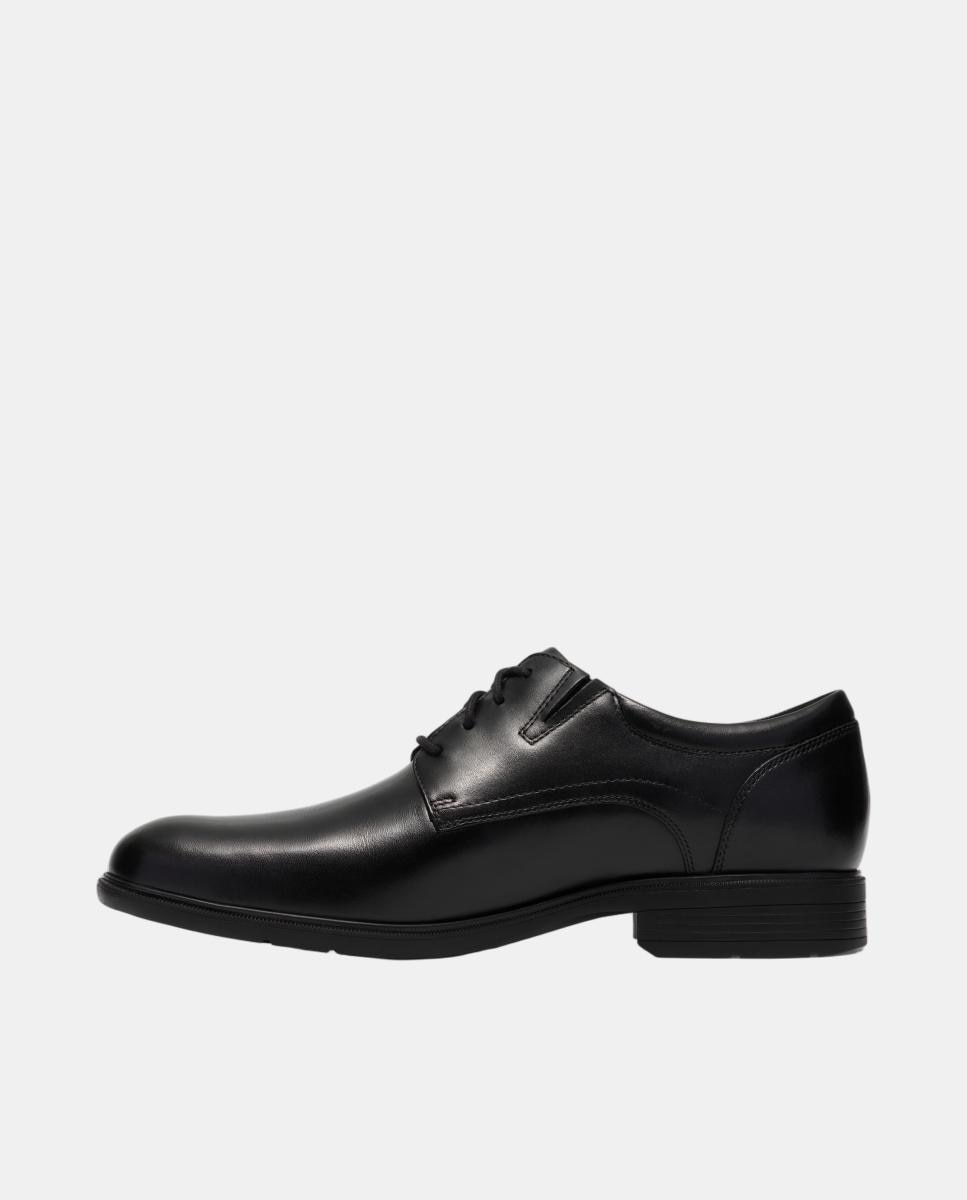 Sapatos em Pele com Fecho de Atacadores e Sola de Borracha Preto-2