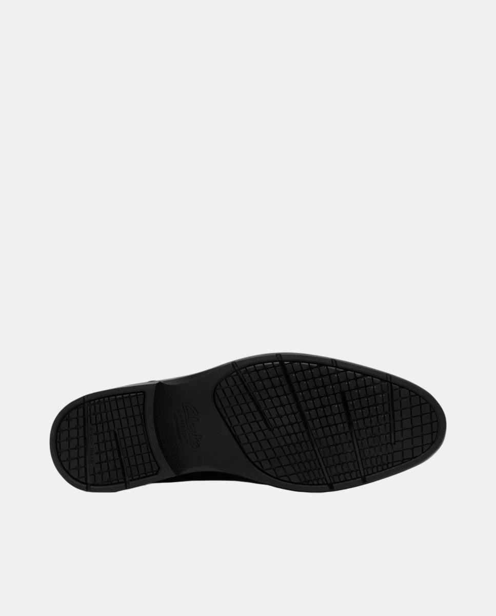 Sapatos em Pele com Fecho de Atacadores e Sola de Borracha Preto-3