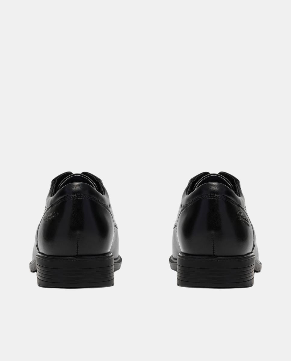 Sapatos em Pele com Fecho de Atacadores e Sola de Borracha Preto-5