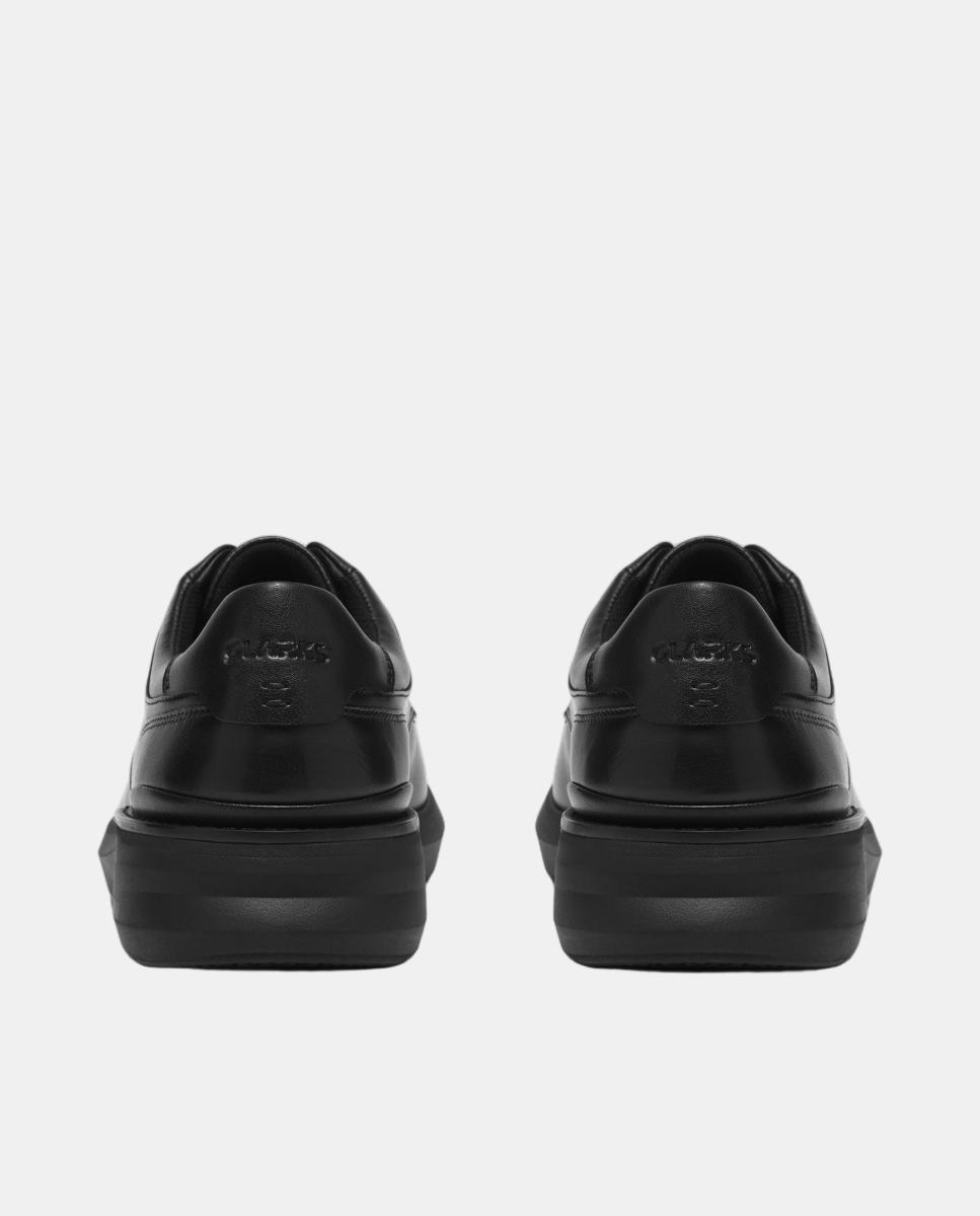 Sapatos de Atacadores em Pele com Sola de Borracha Preto-5