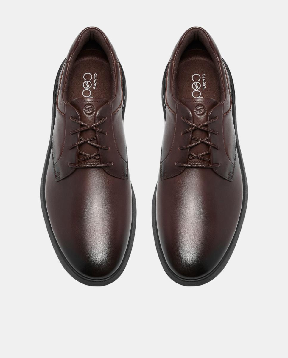Sapatos de Atacadores em Pele com Sola de Borracha Castanho-escuro-6
