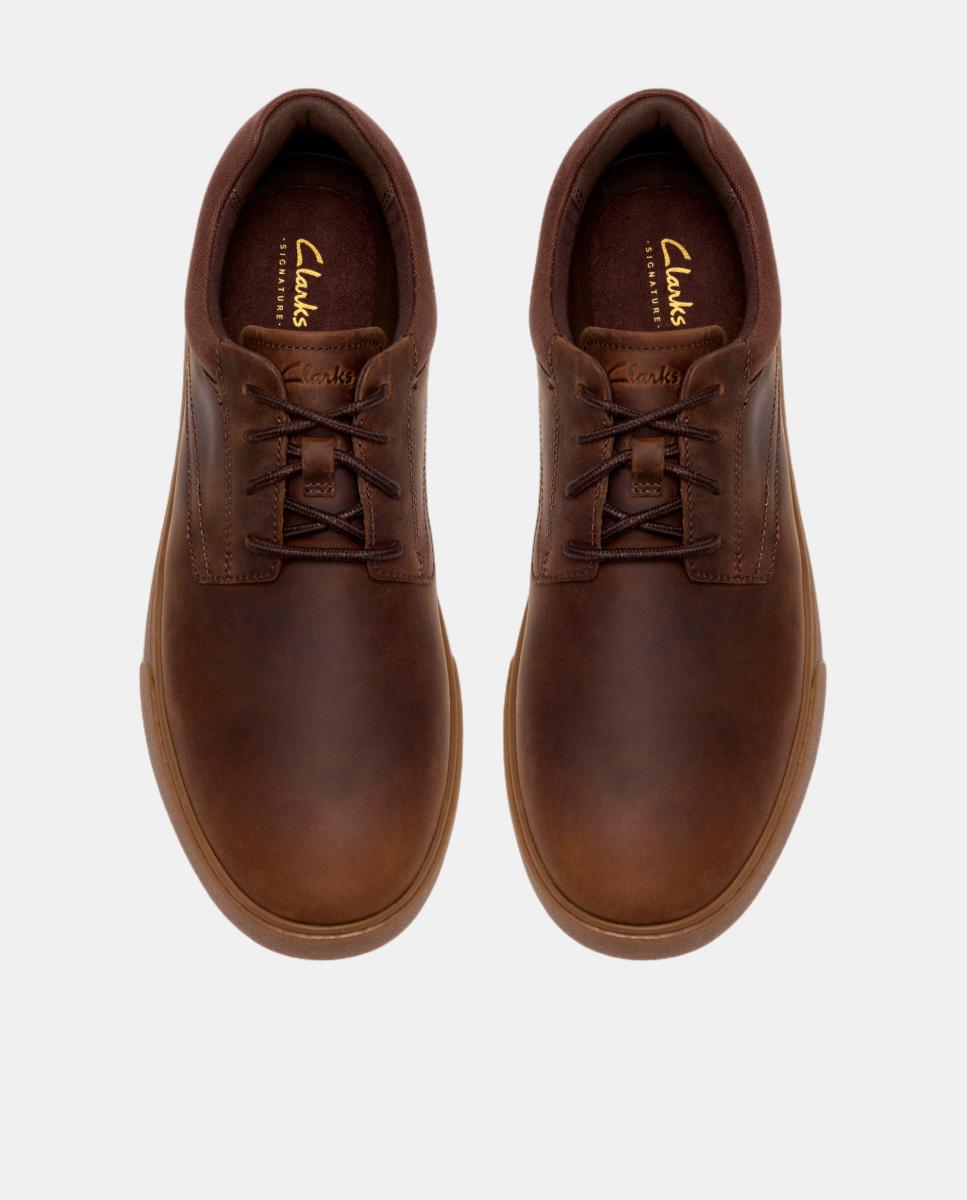 Sapatos de Atacadores em Pele com Sola de Borracha Castanho-6