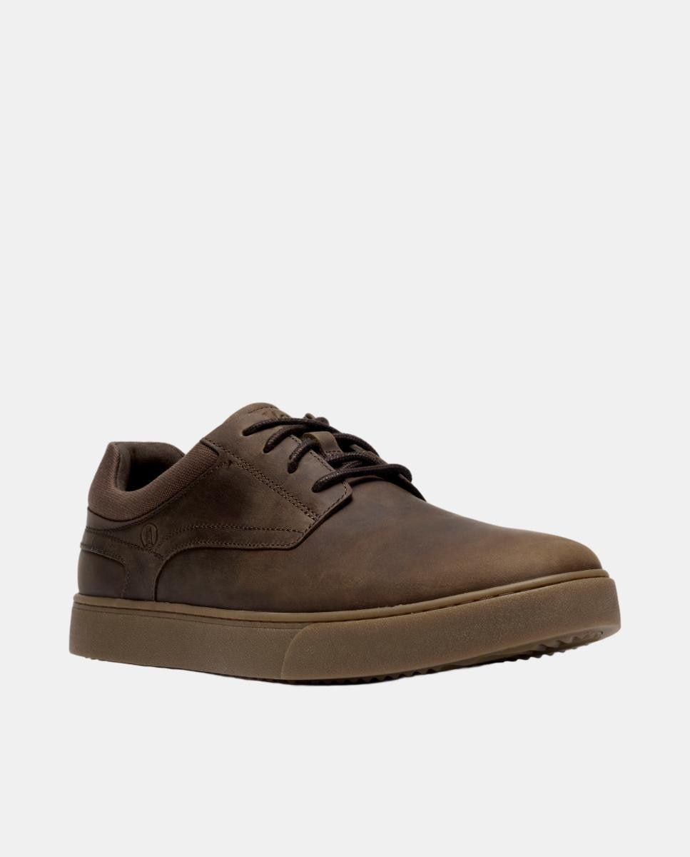 Sapatos de Atacadores em Pele com Sola de Borracha Verde-militar-4