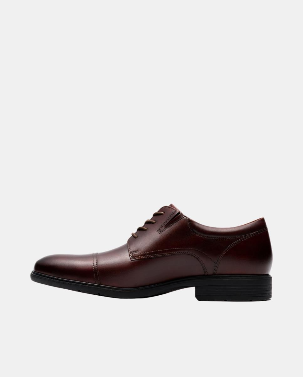Sapatos de Atacadores em Pele com Sola de Borracha Castanho-chocolate-2
