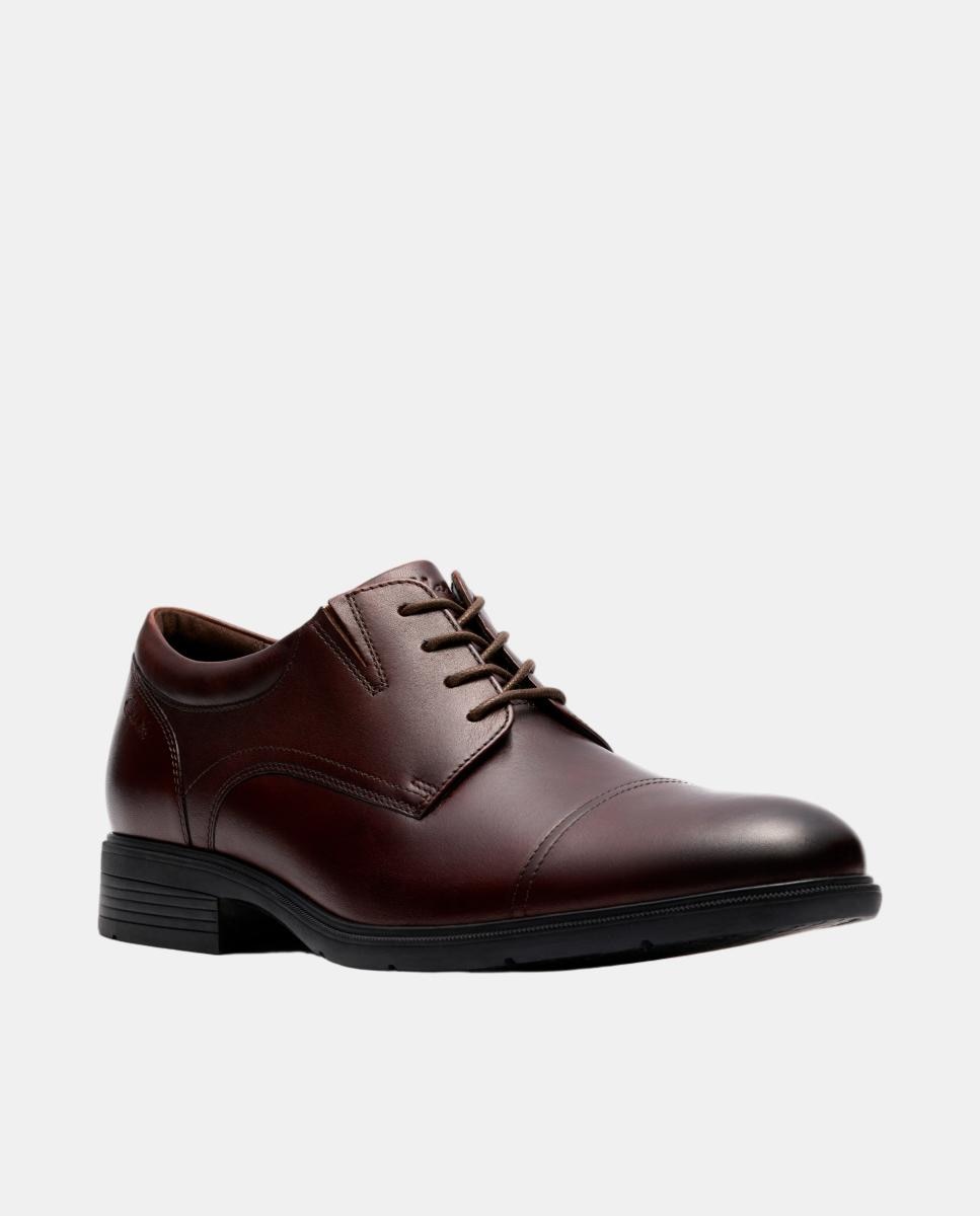 Sapatos de Atacadores em Pele com Sola de Borracha Castanho-chocolate-4