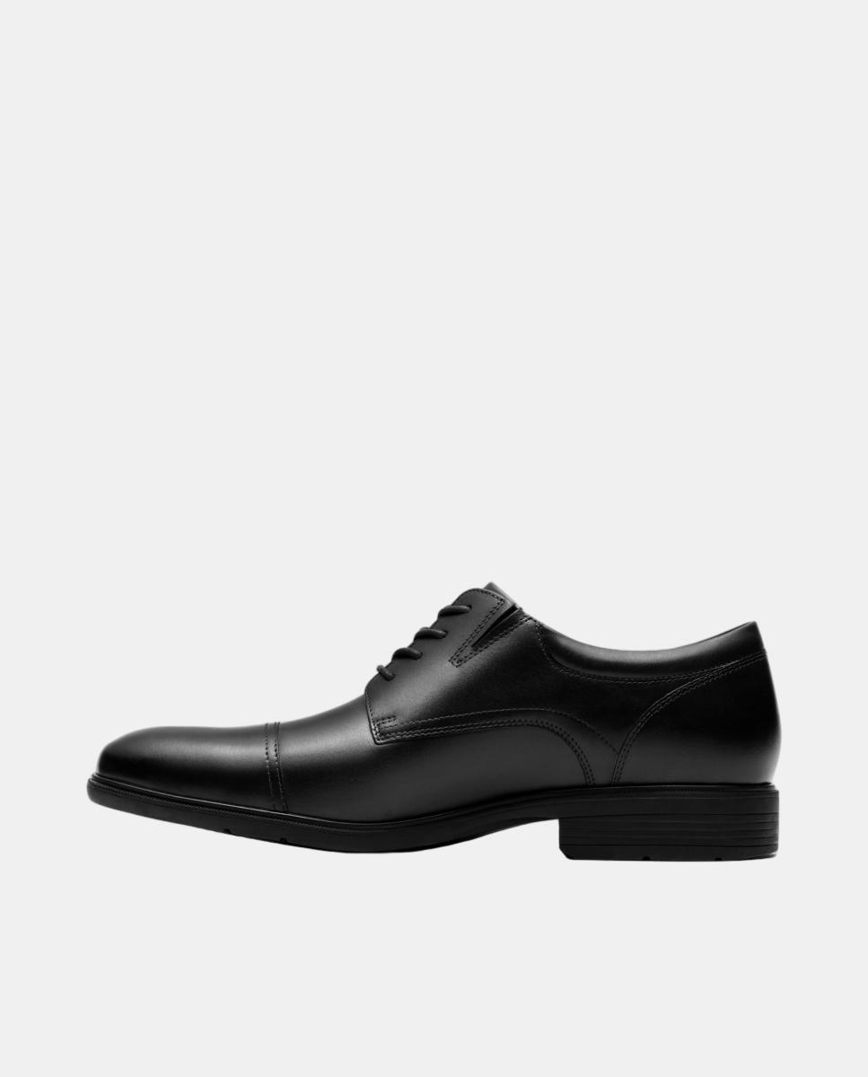 Sapatos de Atacadores em Pele com Sola de Borracha Preto-2