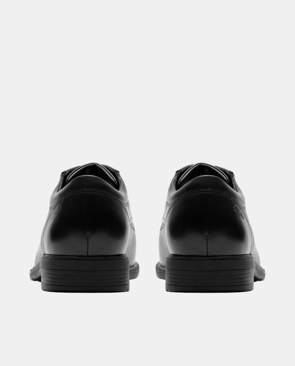 Sapatos de Atacadores em Pele com Sola de Borracha Preto-5