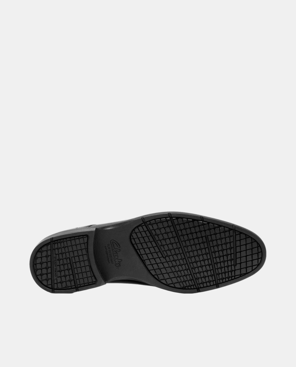 Sapatos de Atacadores em Pele com Sola de Borracha Preto-3