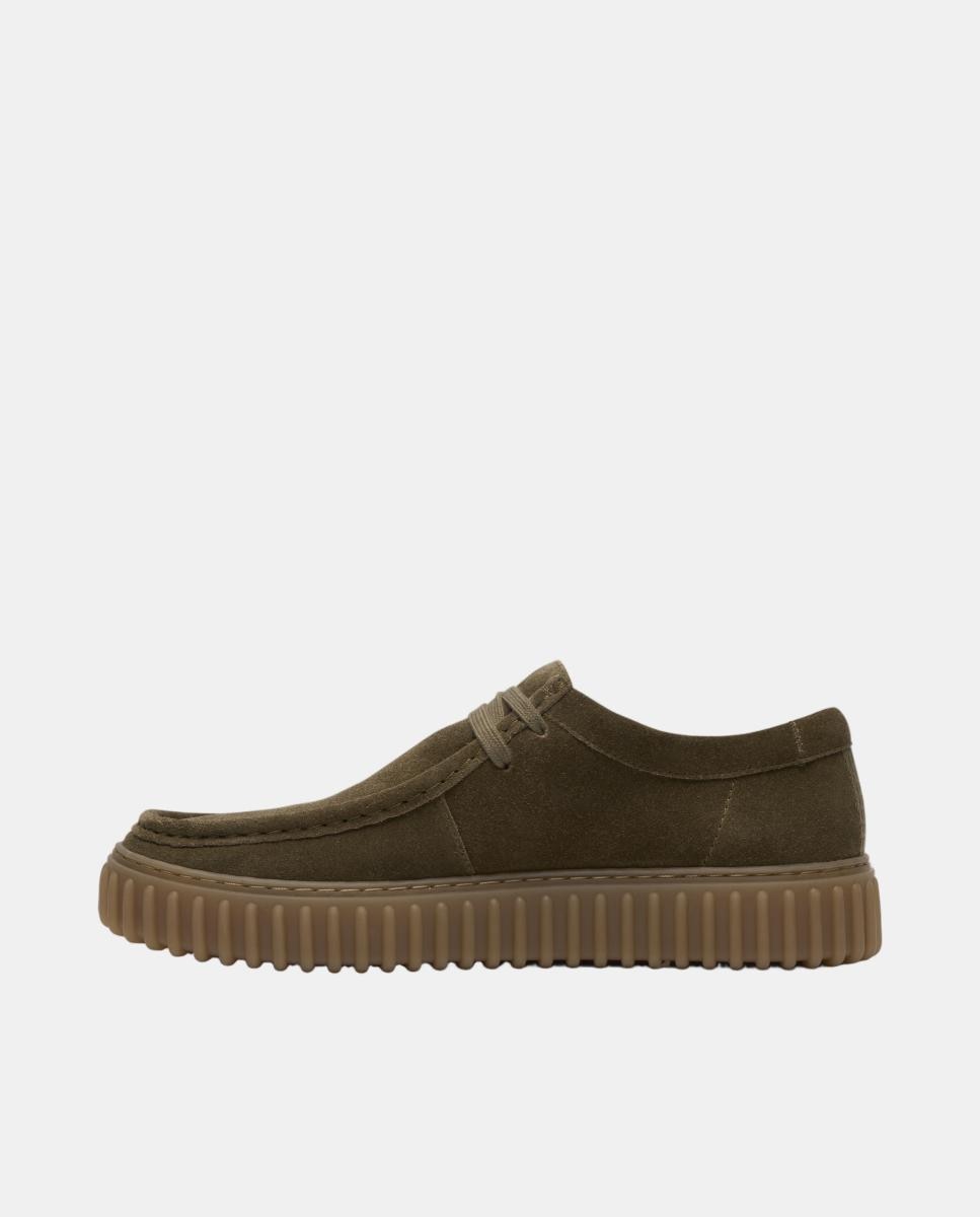 Sapatos Torhill em Croute com Fecho de Atacadores Verde-escuro-2