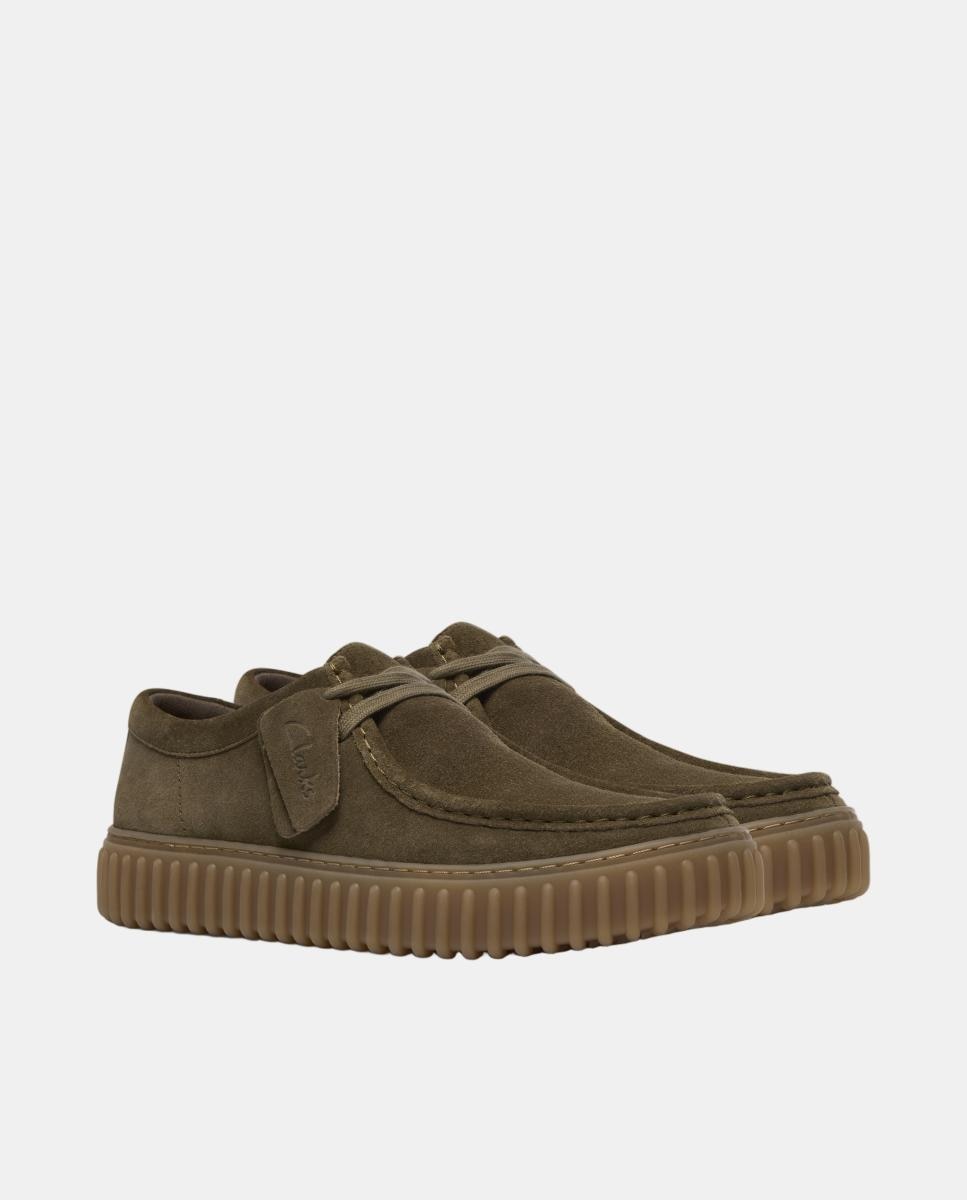 Sapatos Torhill em Croute com Fecho de Atacadores Verde-escuro-4