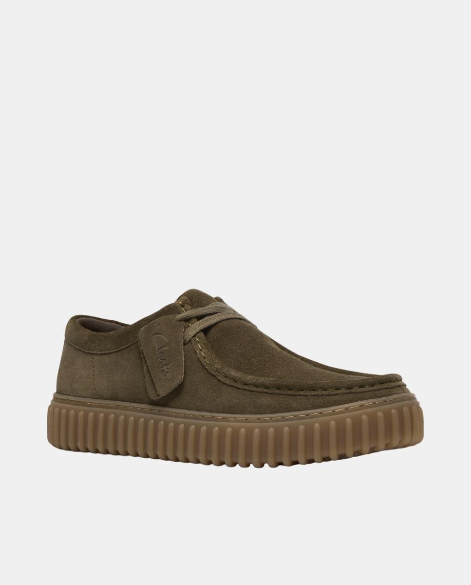 Sapatos Torhill em Croute com Fecho de Atacadores Verde-escuro-7