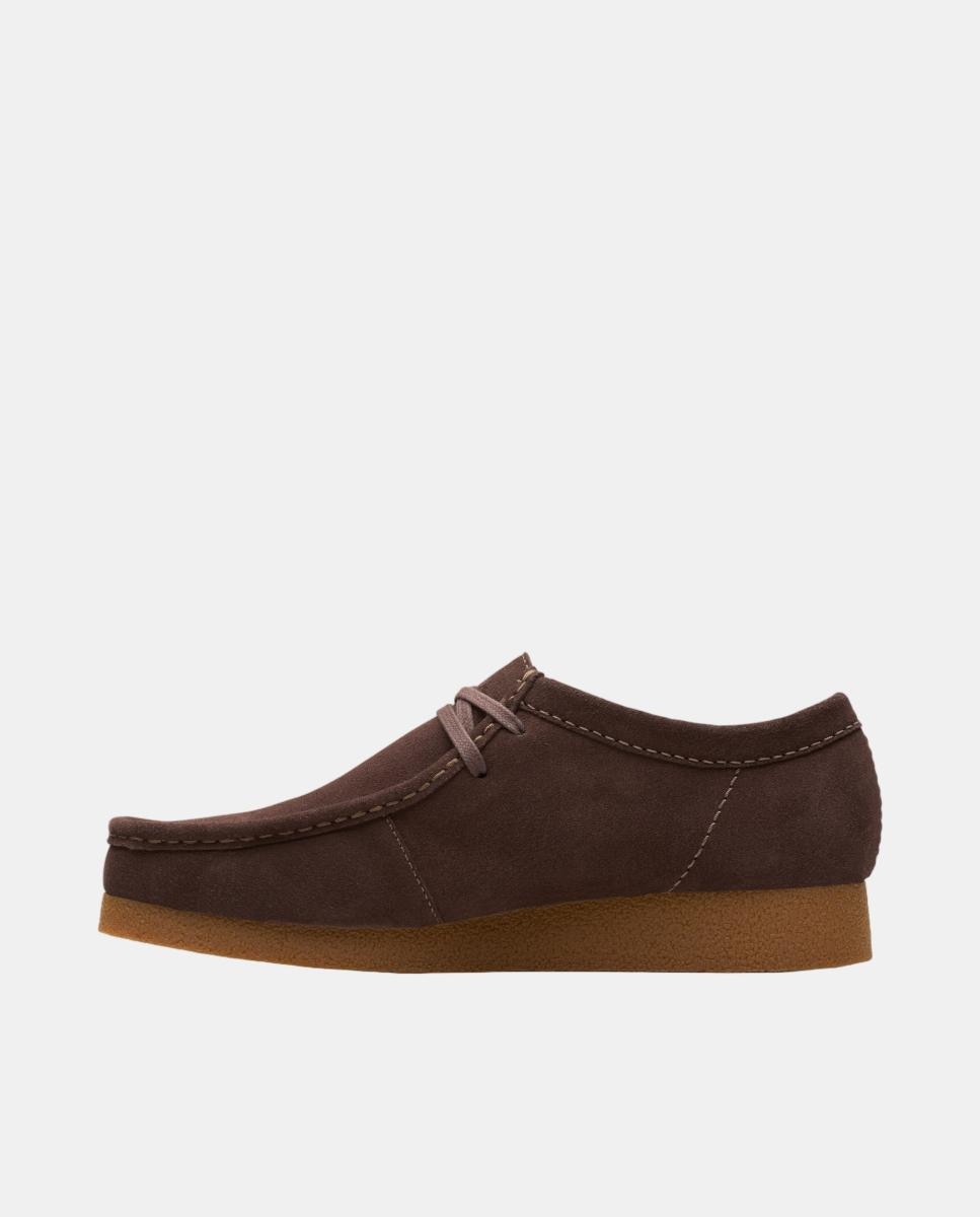 Sapatos Wallabee EVO em Pele com Fecho de Atacadores Castanho-escuro-2