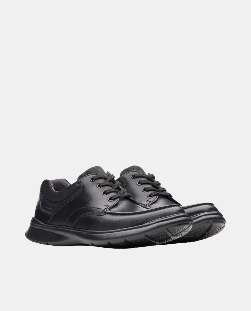 Sapatos de Atacadores em Pele com Sola EVA Preto-4