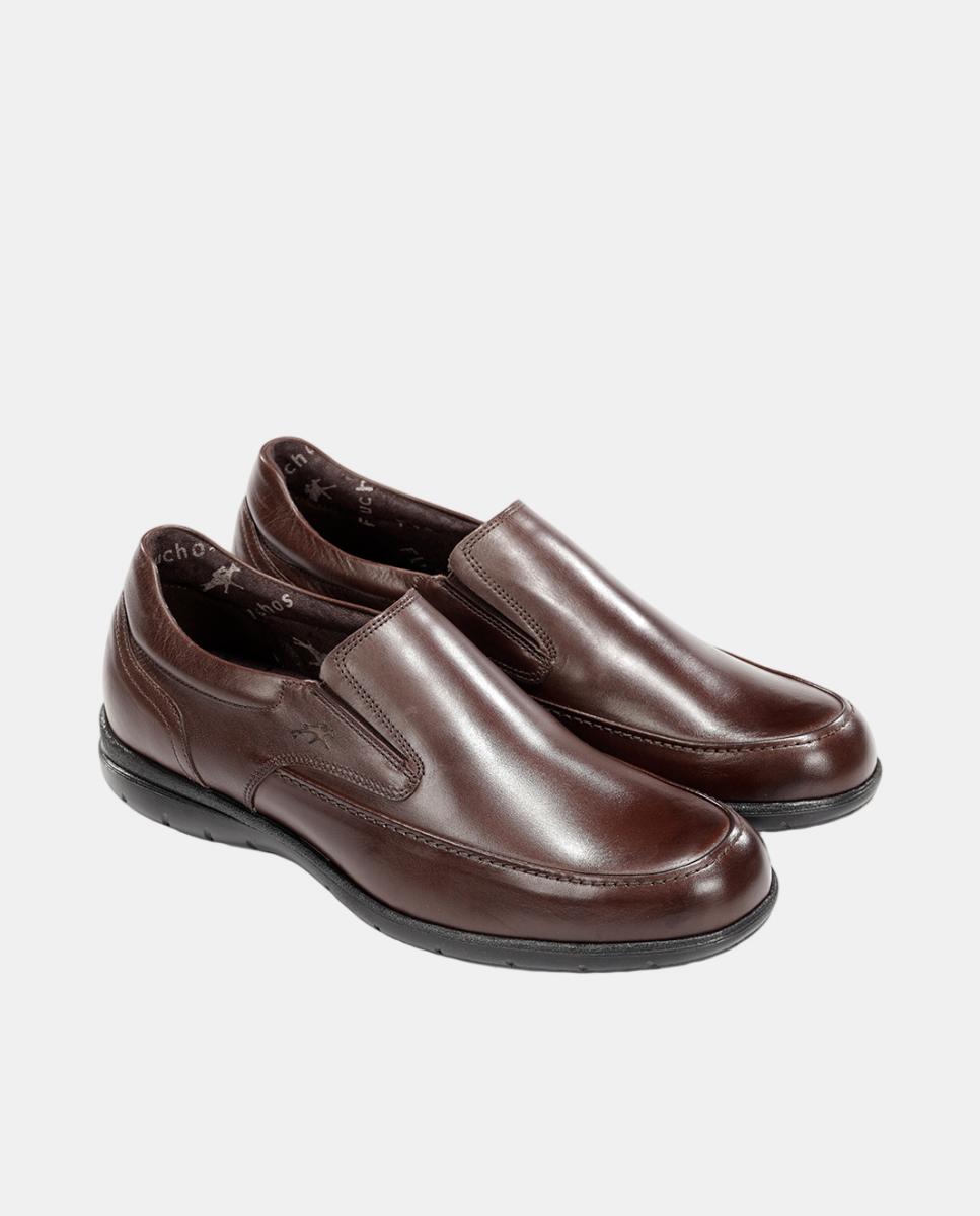 Mocassins em Pele com Elásticos Castanho-escuro-4