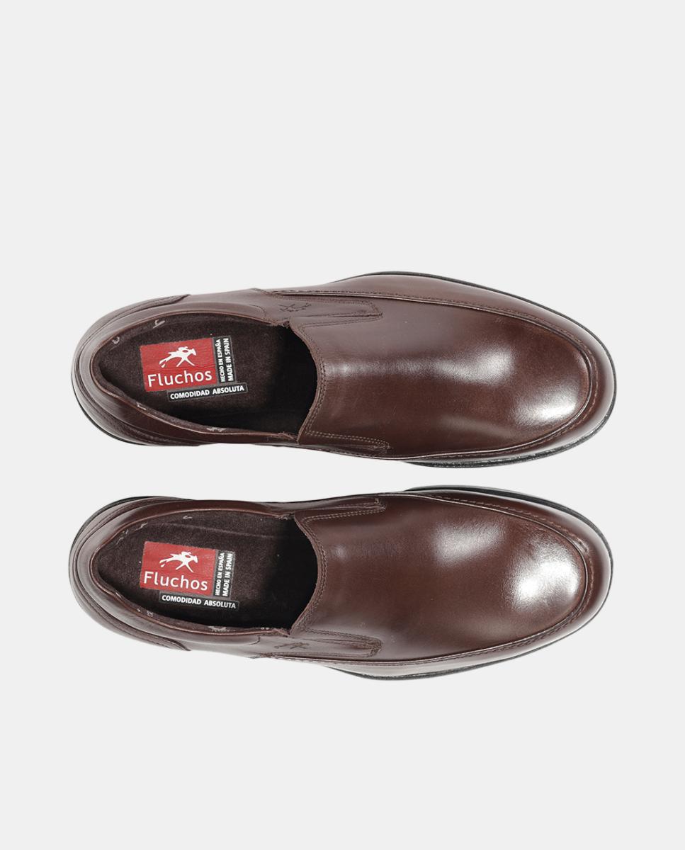 Mocassins em Pele com Elásticos Castanho-escuro-5