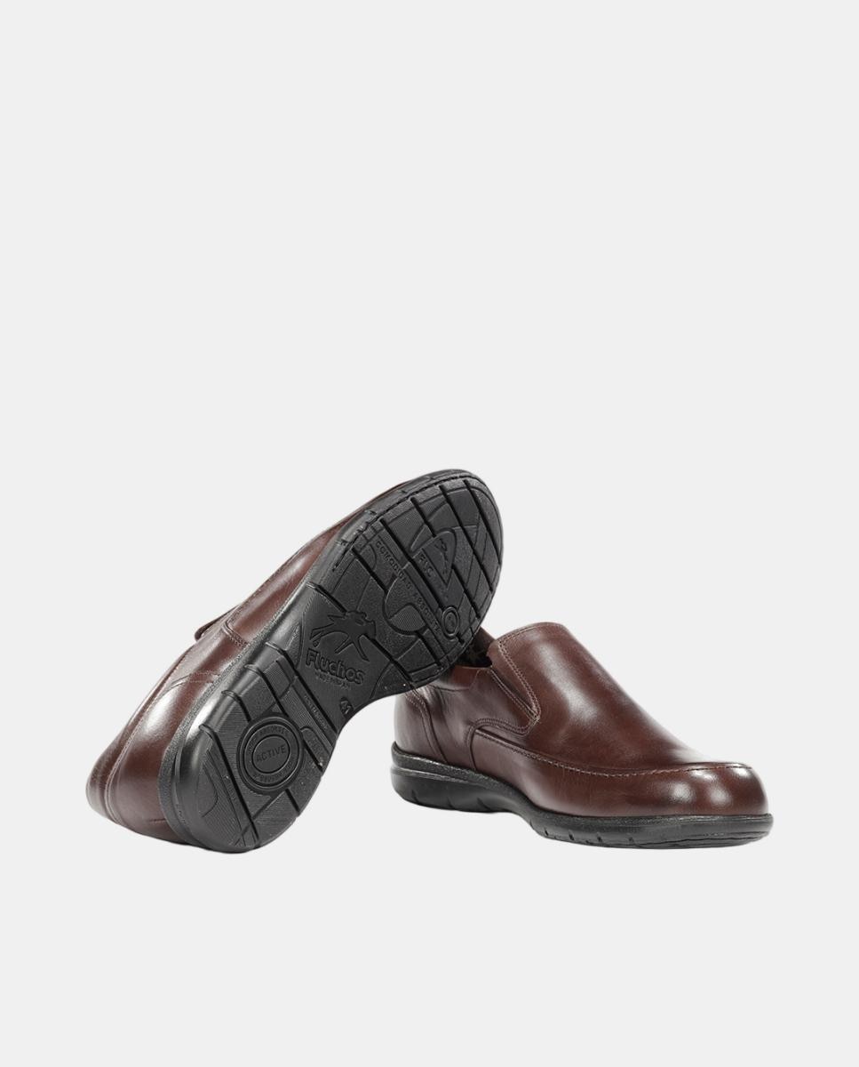 Mocassins em Pele com Elásticos Castanho-escuro-6