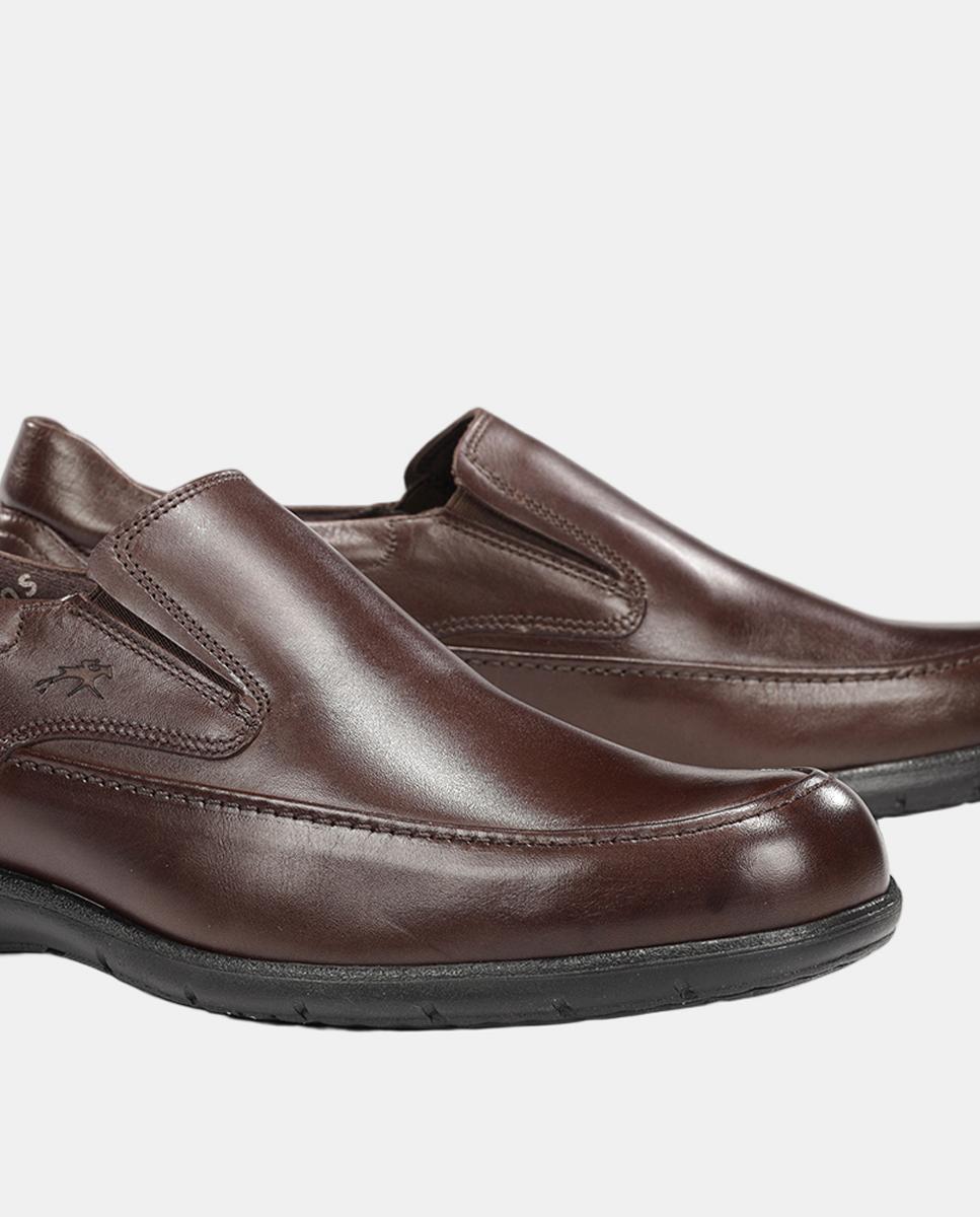 Mocassins em Pele com Elásticos Castanho-escuro-7