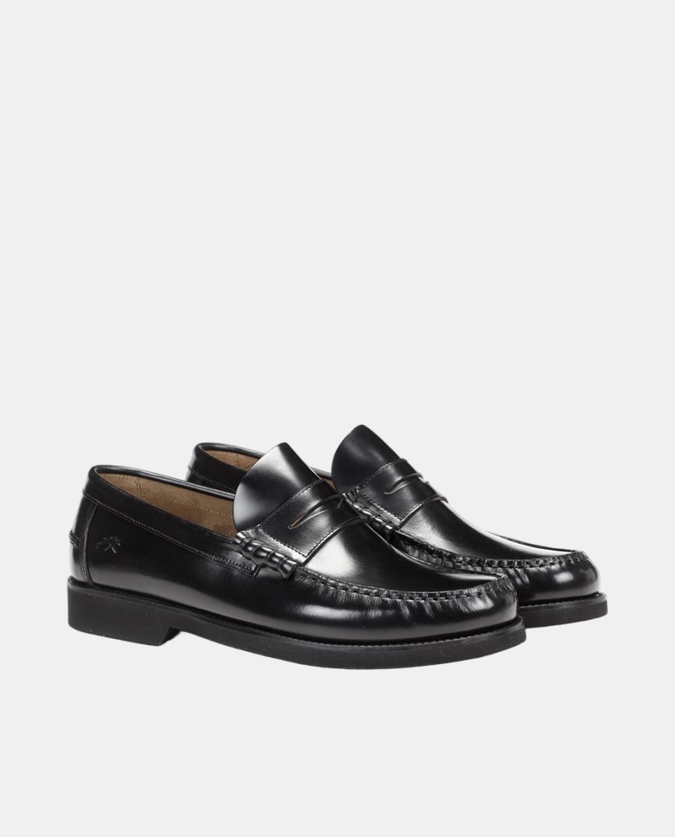 Mocassins em Pele com Sola Extra Light Preto-2