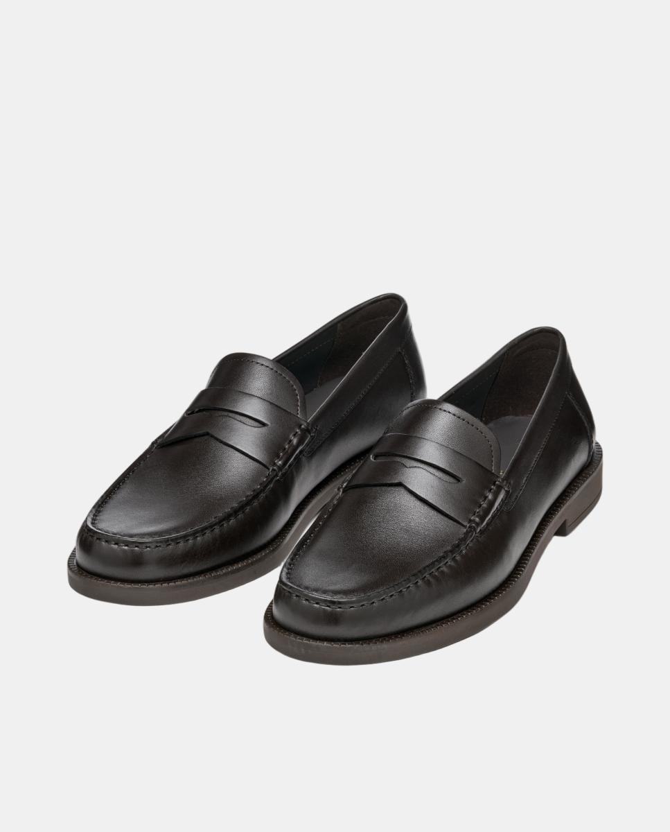 Mocasin de caballero en piel de estilo clásico - Geox - Marrón Marrón-4
