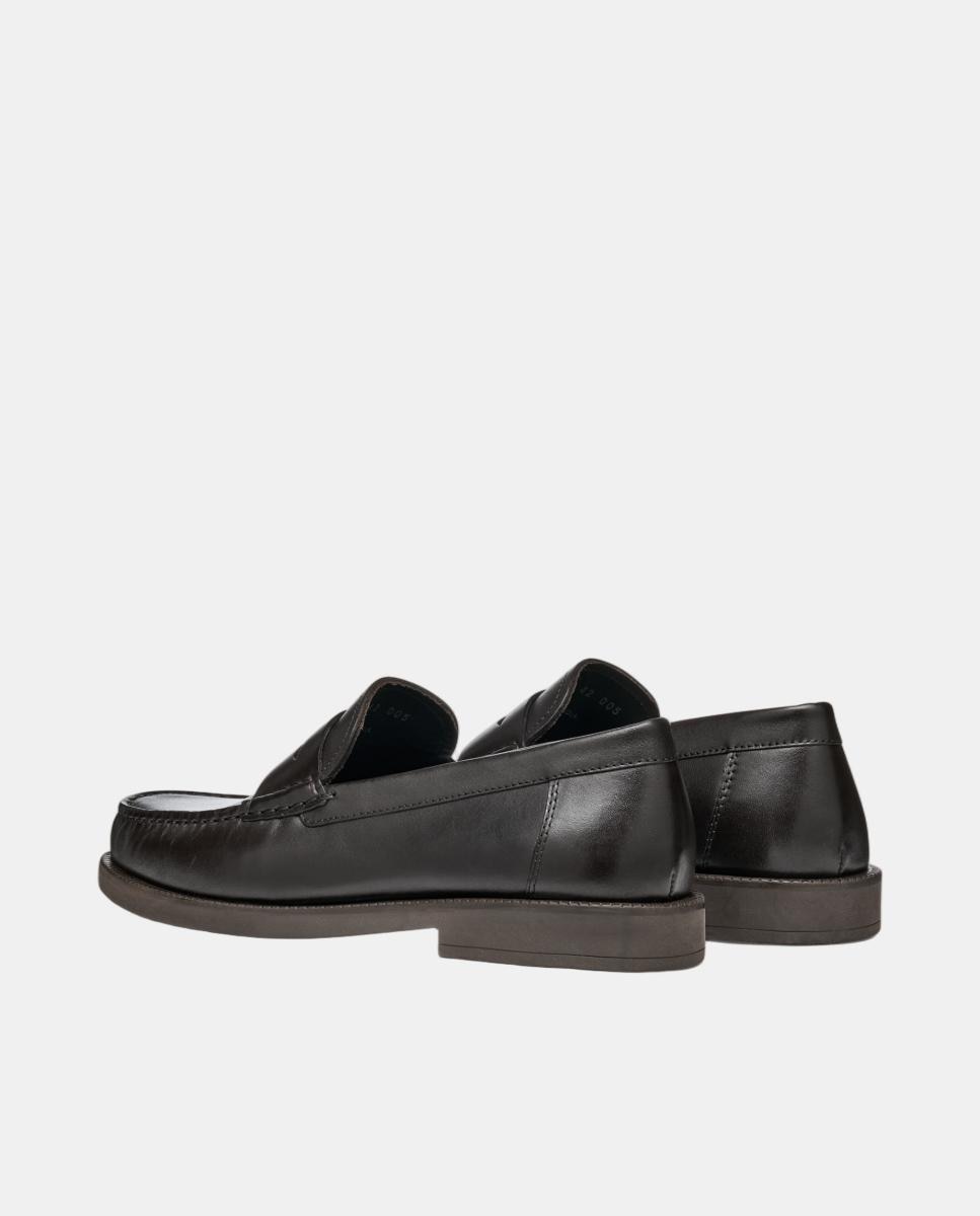 Mocasin de caballero en piel de estilo clásico - Geox - Marrón Marrón-5