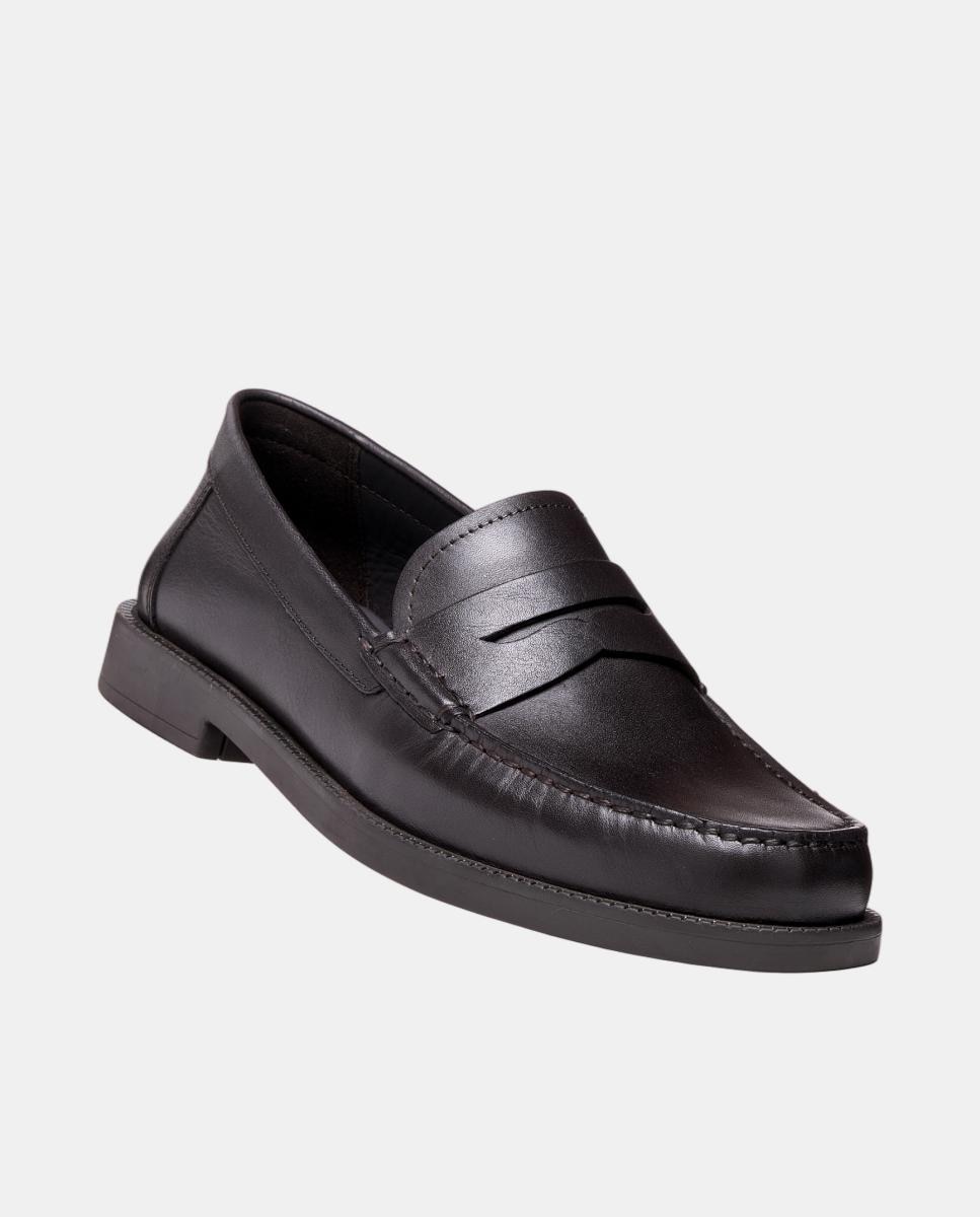 Mocasin de caballero en piel de estilo clásico - Geox - Marrón Marrón-8