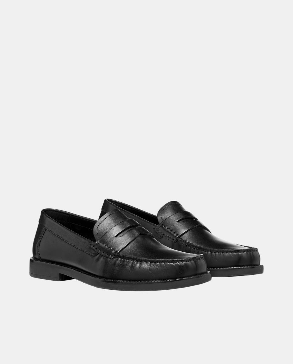 Mocasin de caballero en piel de estilo clásico - Geox - Negro Negro-4