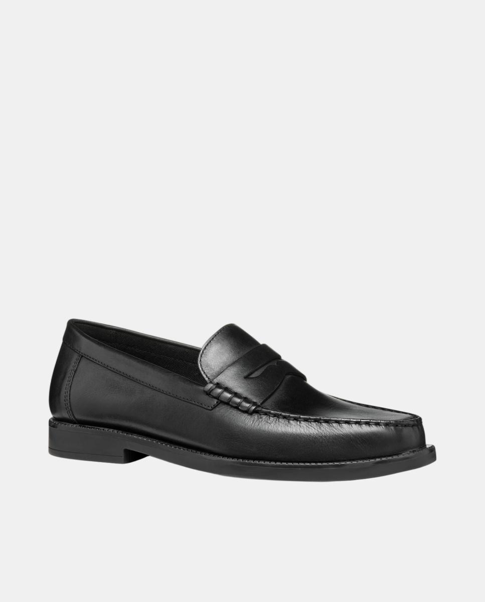 Mocasin de caballero en piel de estilo clásico - Geox - Negro Negro-6