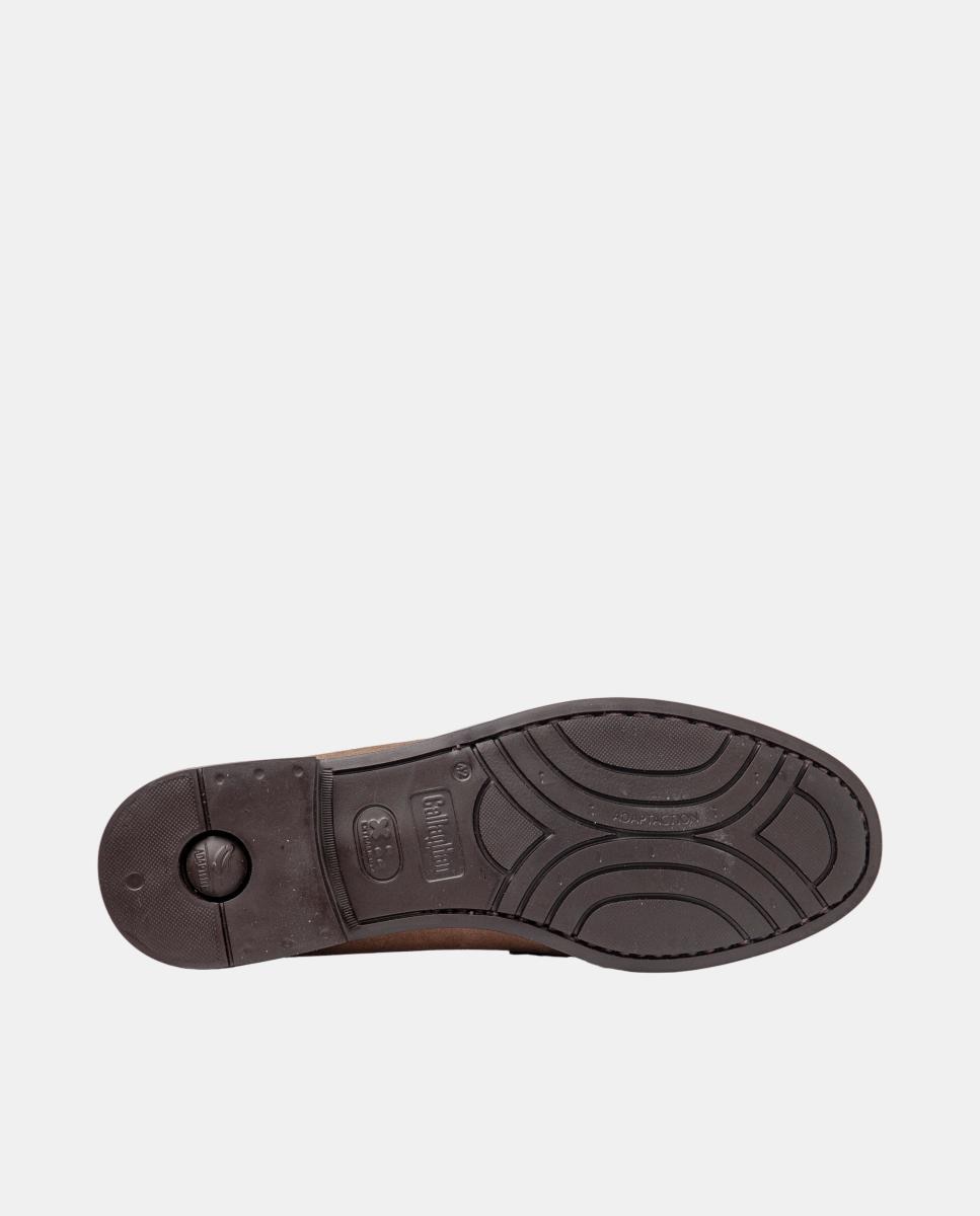 Mocassins de Camurça com Travessão Castanho-claro-4